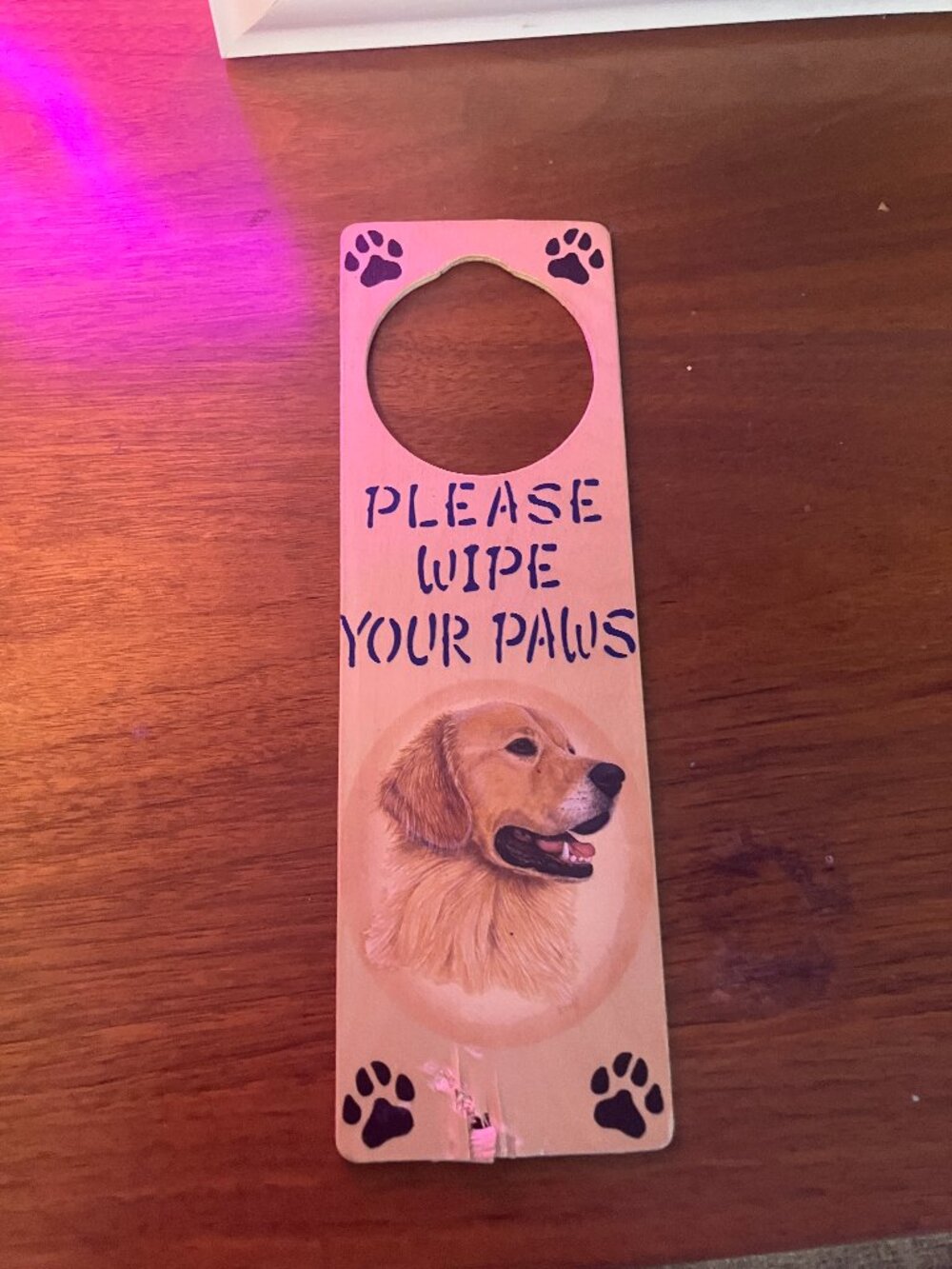 "Please Wipe Your Paws" Dog Door Sign